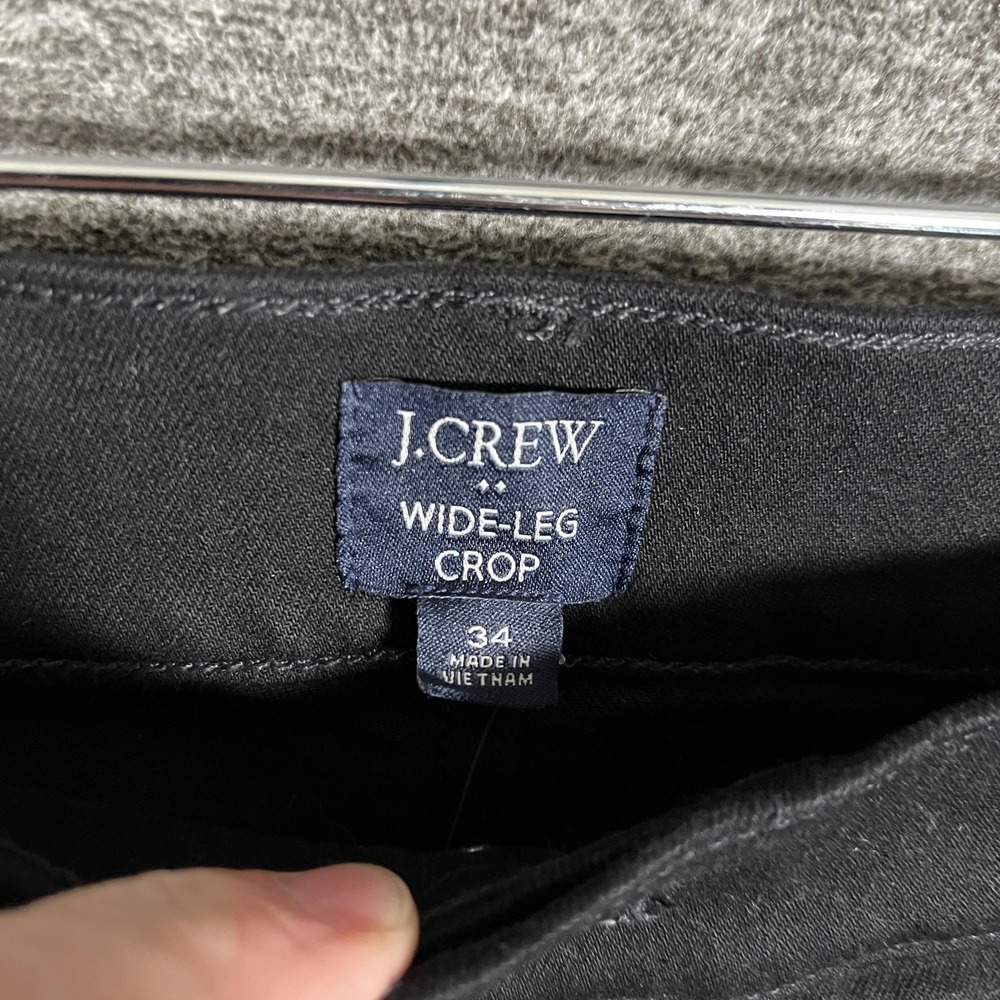 J.Crew Wide-Leg Crop Jeans Mens 34x24 Black Stretch Denim Pants Casual - Picture 5 of 9